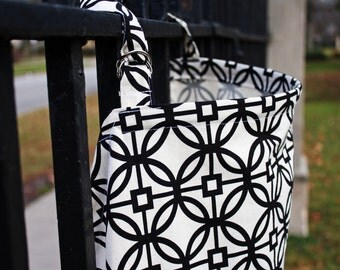 Elegant Black and White Geometric Pattern Nursing Cover. 100% Cotton. (Breastfeeding Cover)