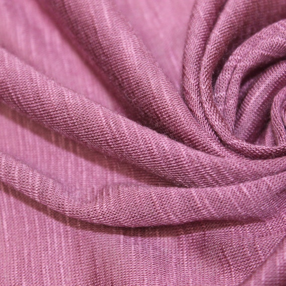 Mauve Deep Slub Rayon Jersey Knit Fabric Mauve Deep Modal Knit