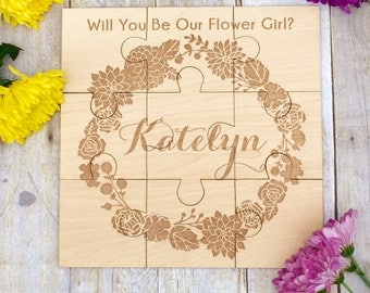 Wedding Gift Flower Girl Puzzle Asking Flower Girl, Will You Be My Flower Girl, Wedding Bridal Party, Personalized Puzzle, Flower Girl Ideas