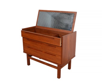 Nils Jonsson Teak Dressing Table Vanity made by HJN Mobler Danish Modern 1960