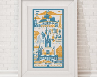 Edinburgh Print / Edinburgh illustration / City illustration / Fine art print