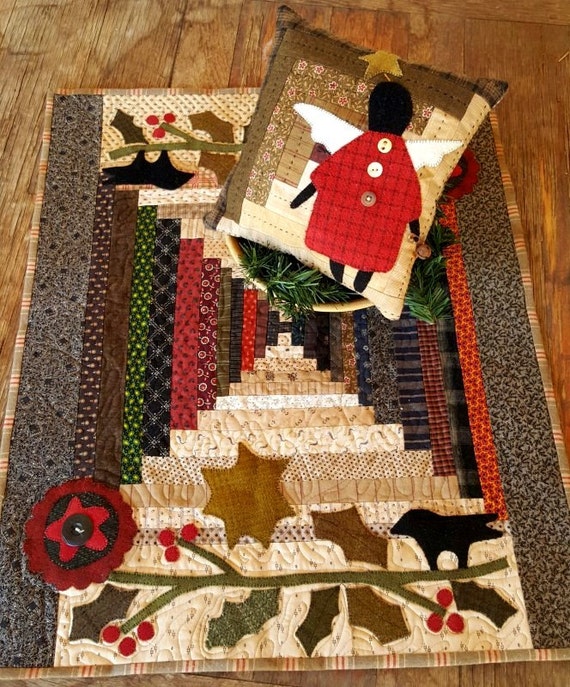 quilt-pattern-log-cabin-christmas-pieced-and-appliqued