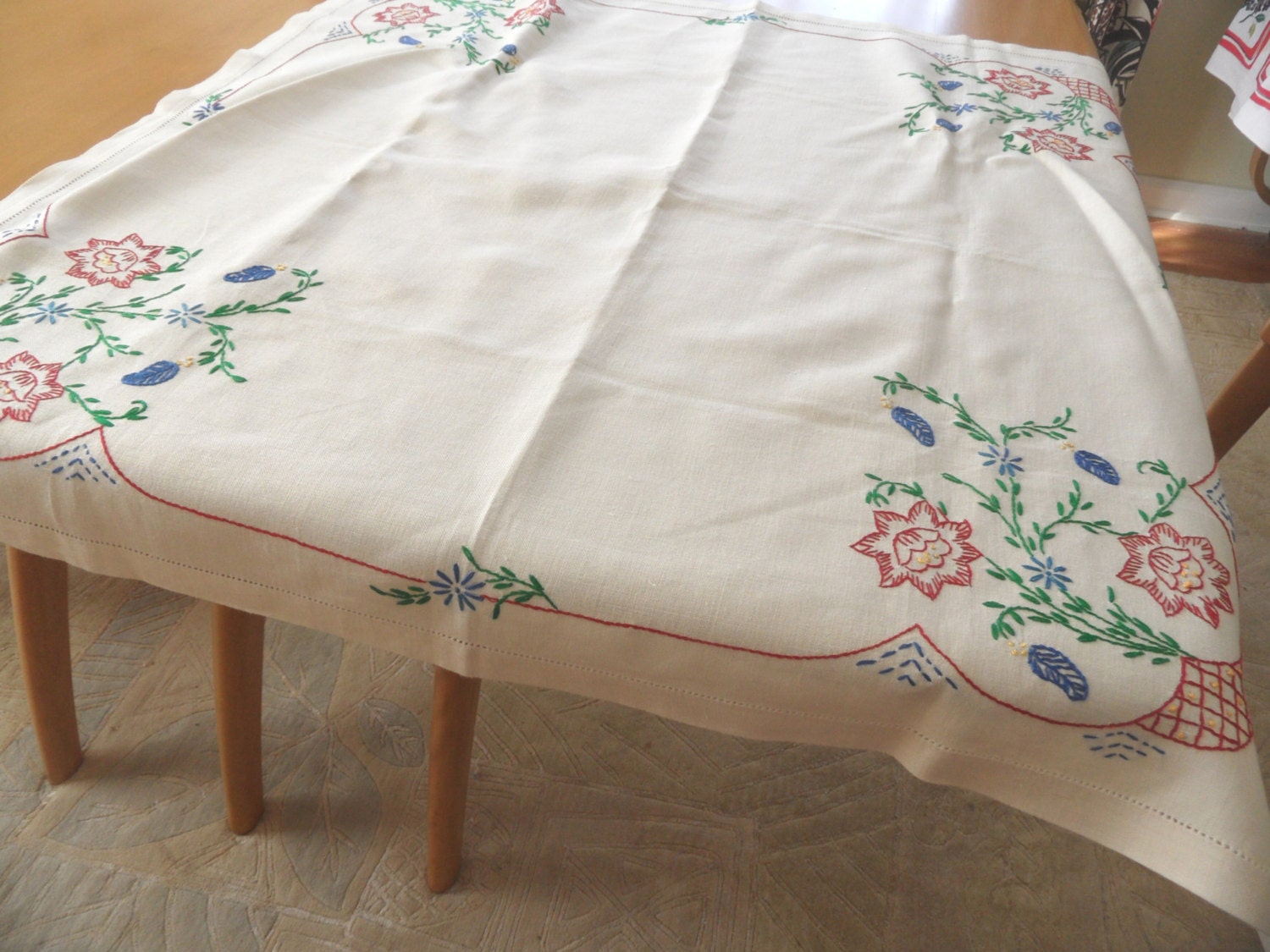 Card Table Tablecloth Vintage Card Table Cover Table Cloth Green Art