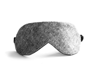 Black Chambray Silk Sleep Mask