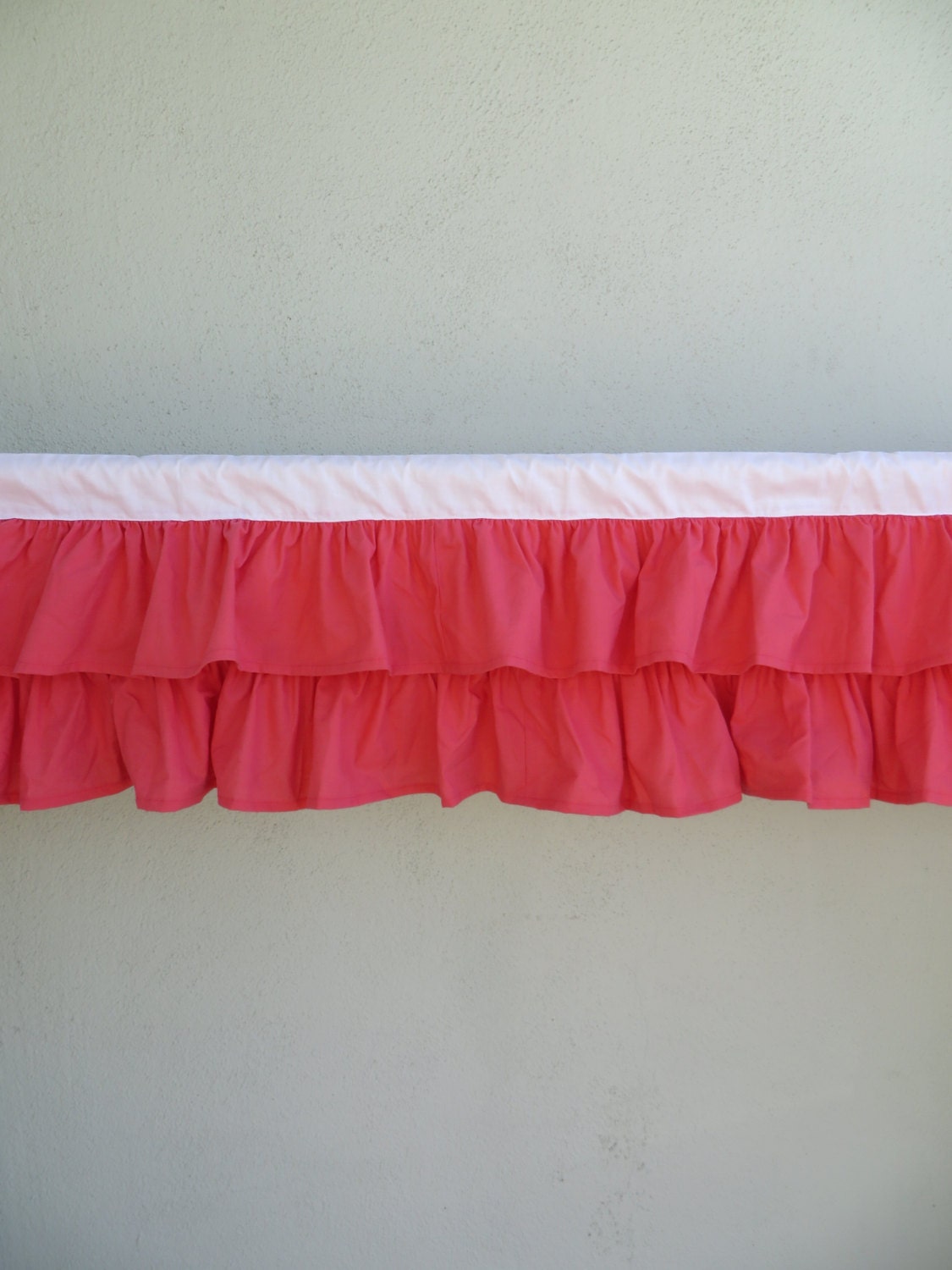 Coral Ruffled Window Valance Coral Nursery Valance Coral