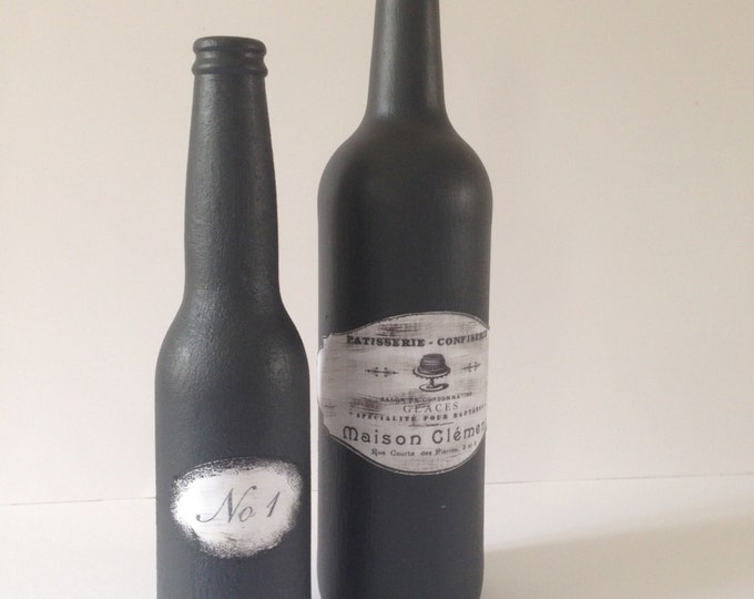 Black decorative wine bottle, Home decor. Decorative Bottle ,Home Decor , Wine bottle