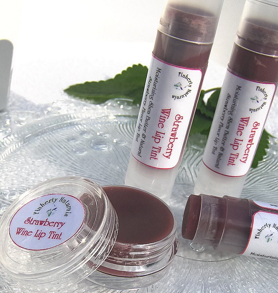 Strawberry Wine lip tint lip balm lipstick by FlahertyNaturals