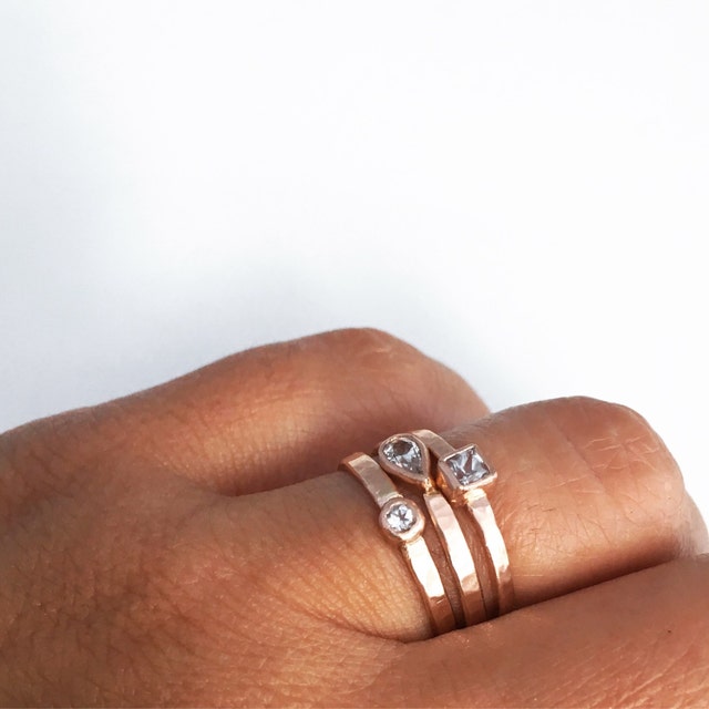 Organic Engagement Rings Rustic Wedding by MelissaTysonDesigns