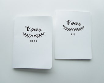 Bride and Groom Wedding Vow Books, Rustic Leaves, Set of Two, Keepsake, Gift, Wedding Day