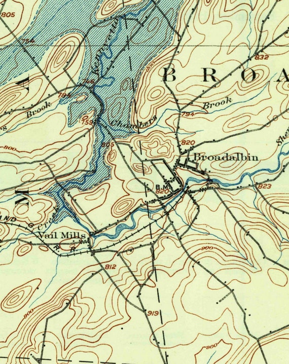 Great Sacandaga Lake 1937 Usgs Old Topo Map Reprint Custom