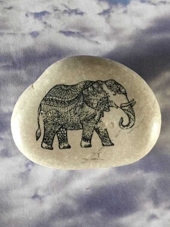 Elephant Elephant Art Decorative Stone by FloridaFunshine