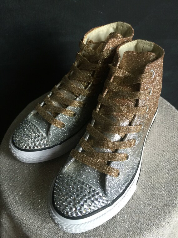 SALE Ombre silver and gold high top Converse by JCorreaCreations