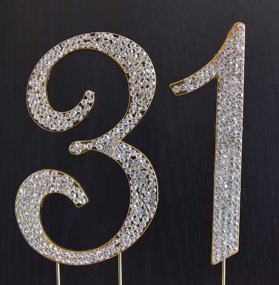 rhinestone-gold-number-31-cake-topper-31th-birthday-party