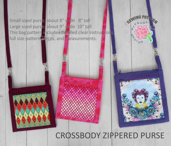 Crossbody Zippered Purse Pattern Hipster Cross Body Bag PDF