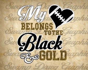 Saints svg, football svg, football cut file, saints cut file, black and gold, vinyl, decal, silhouette, cricut, football heart svg, sports