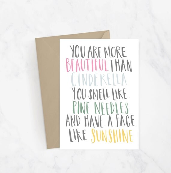 Bridesmaid Movie Quote Hand Lettered Greeting Card Gift Idea Bridesmaid Movie Quote Hand Lettered Greeting Card Gift Idea