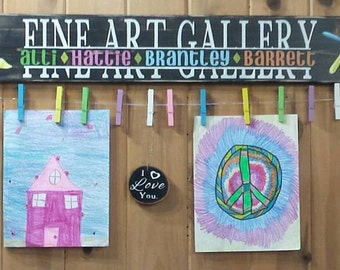 Fine Art Gallery, Children's, Art Display Board, Personalized, Art Board, Artwork Display, Playroom, Wall Decor, Craft Room, Organizer