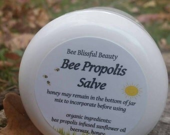 ORGANIC BEE PROPOLIS Cream Salve, Organic Beeswax Salve, Bee Propolis Salve, Organic Bee Propolis Cream, Handmade Propolis Salve