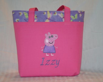 Personalized Peppa Pig Tote Bag