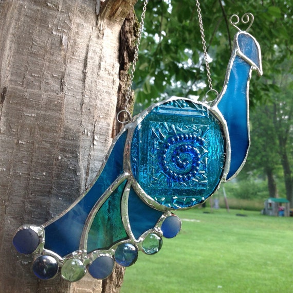 Stained glass peacock suncatcher suncatchers sun catcher