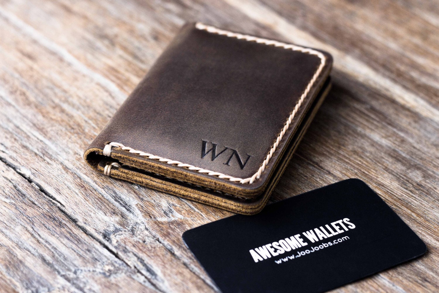 Wallet PERSONALIZED Mens Leather Card Wallet Gift Ideas