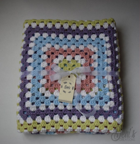 Items similar to Never Ending Granny Square Baby Blanket (Crochet) on Etsy