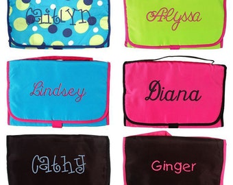 Personalized Cosmetic Makeup Travel Organizer Monogram Name Embroidery