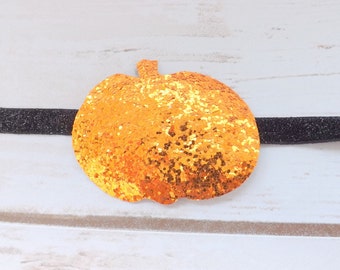 Orange glitter pumpkin headband, trick or treat headband, halloween hair, hair accessory, christening headband, photo prop, UK seller