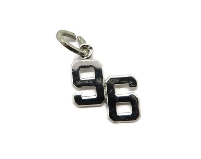 Vintage Silver 96 Charm - Sterling Silver Number 96 Pendant, Starter Charm, Charm Bracelet, Gift for Her
