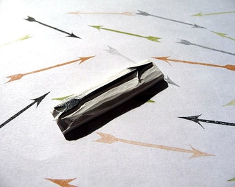 Arrow Rubber Stamp, Hand Carved, Fabric Stamp, Hand Made, Stamping Supplies