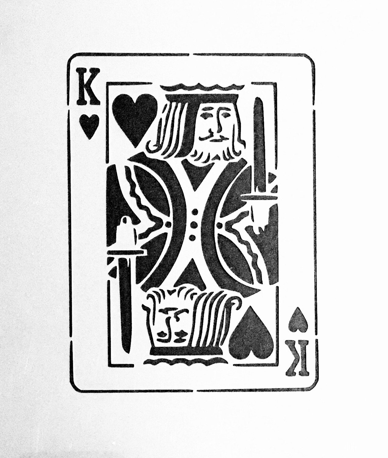 Stencil Solitaire Card themed Silhouette (Las Vegas, Black Jack, Poker ...