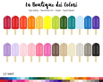 50 Rainbow Popsicle Clipart, Cute Ice pop Digital illustrations PNG, ice cream, ice lolly Clip art, Planner Stickers Commercial Use