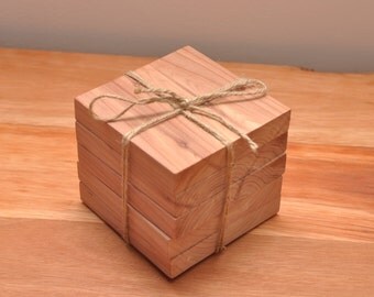 Set of 5 Aromatic Red Cedar Coasters