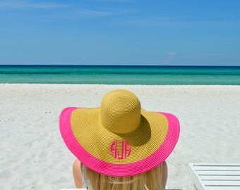 Monogram Beach Hat - Colorful - Beach Hats - Floppy