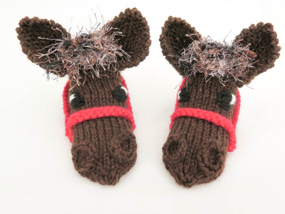 KNITTING PATTERN Horse Slippers Horse Socks Novelty Sock