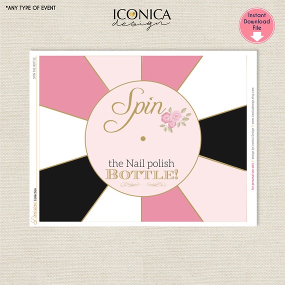 French Birthday Party Game Spin The nail Polish Bottle Parisian 