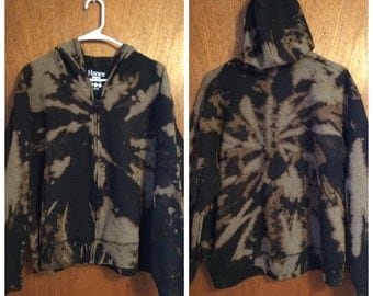 20% OFF! Small Hanes reverse tie dyed zip up hoodie. Charcoal gray sweatshirt.