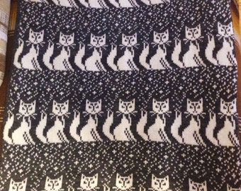 New born baby knit blanket Cat Fox