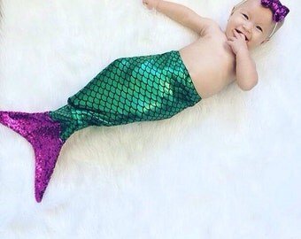 Baby mermaid tail/Newborn photo prop/Photography prop/Baby mermaid swaddle/Newborn baby outfit/Baby shower gift/Mermaid tail