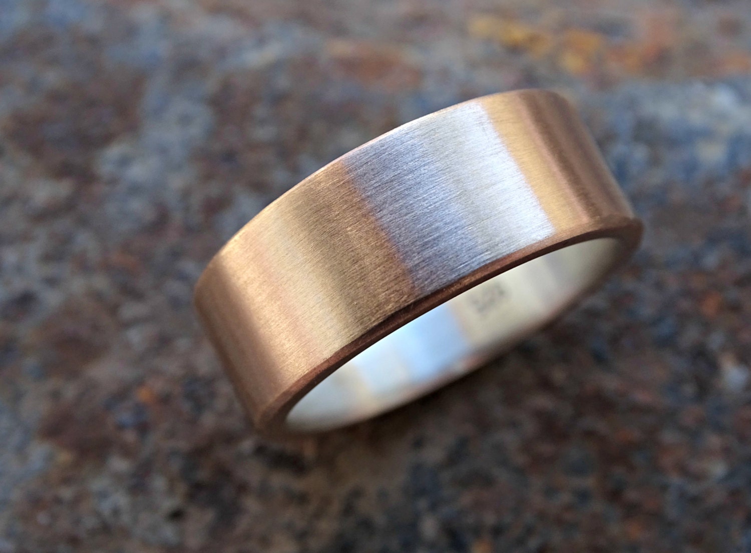 bronze wedding ring mens ring bronze silver mens wedding