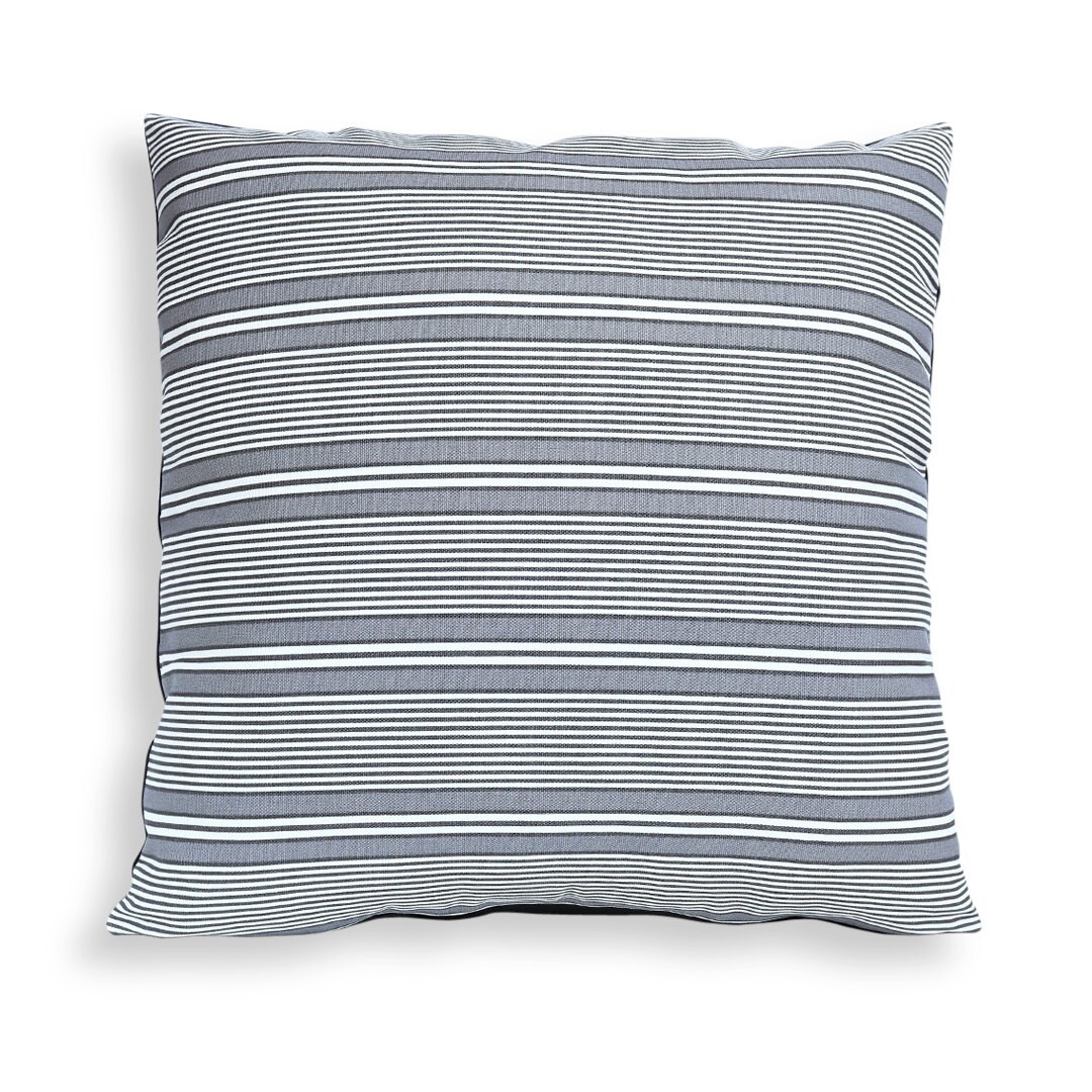 Grey and White Striped Reversible Pillow Cover Modern Décor