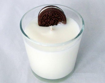 Oreo Cookie Candle, cookies and milk, 12 oz candle, food candle, scented soy candles, cookie candle, dessert candle, unique candle