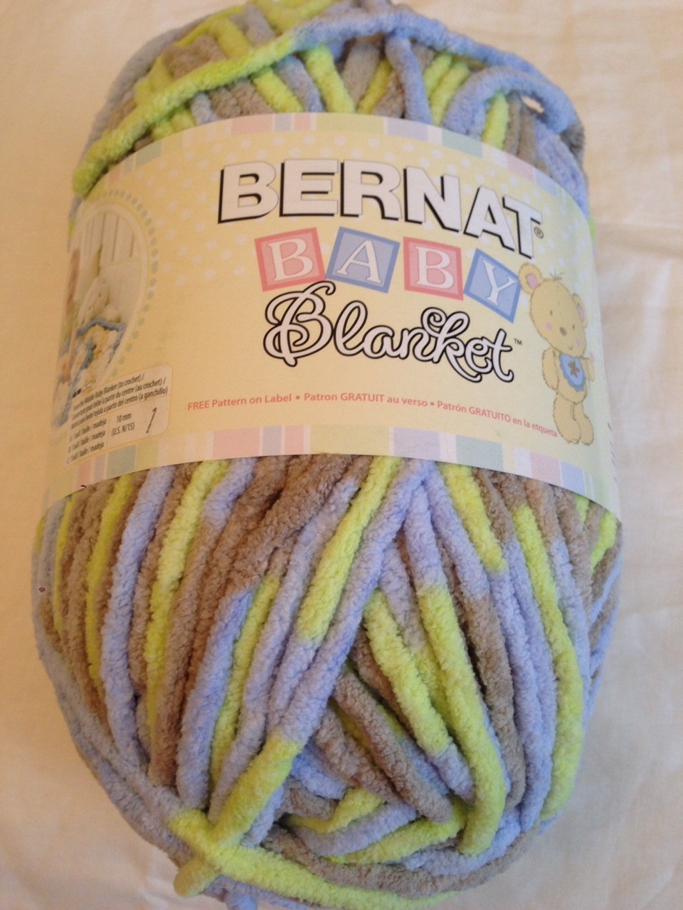 Bernat green blue and grey blanket yarn baby blanket yarn