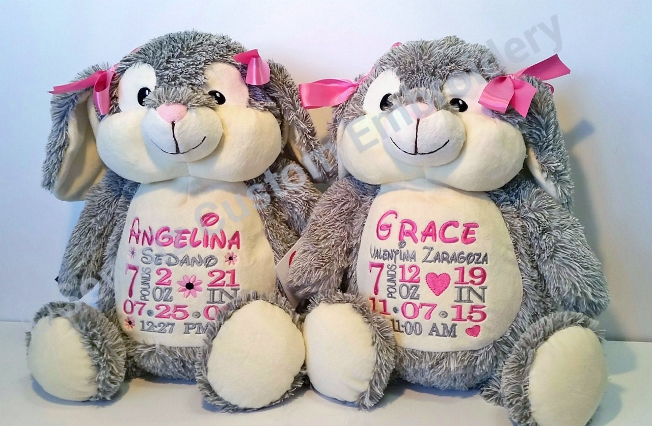 Personalized Baby Gift Embroidered Baby Gift Bunny Stuffed