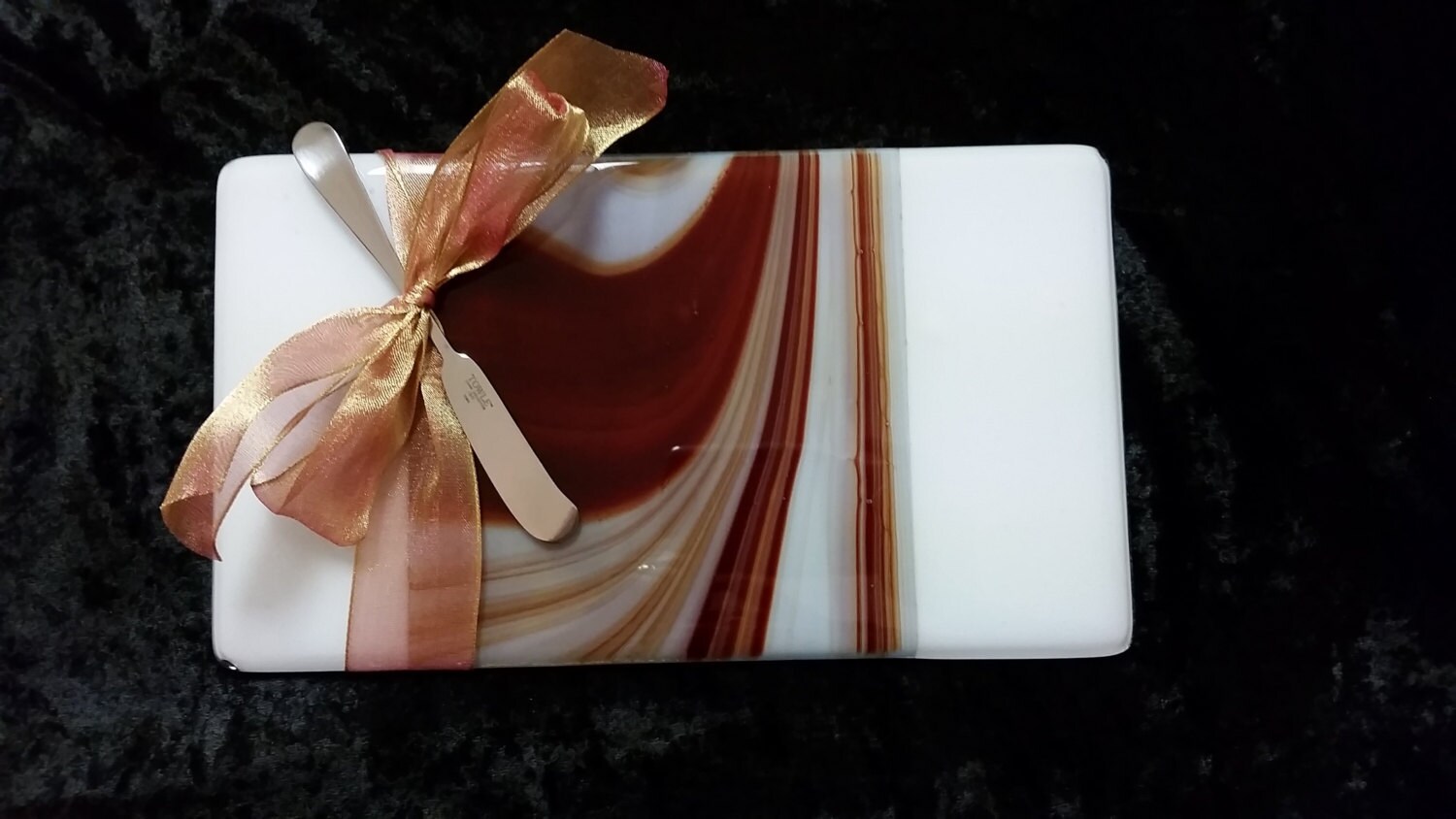 Fused Glass Cheese Board by LuannesArtGlass on Etsy