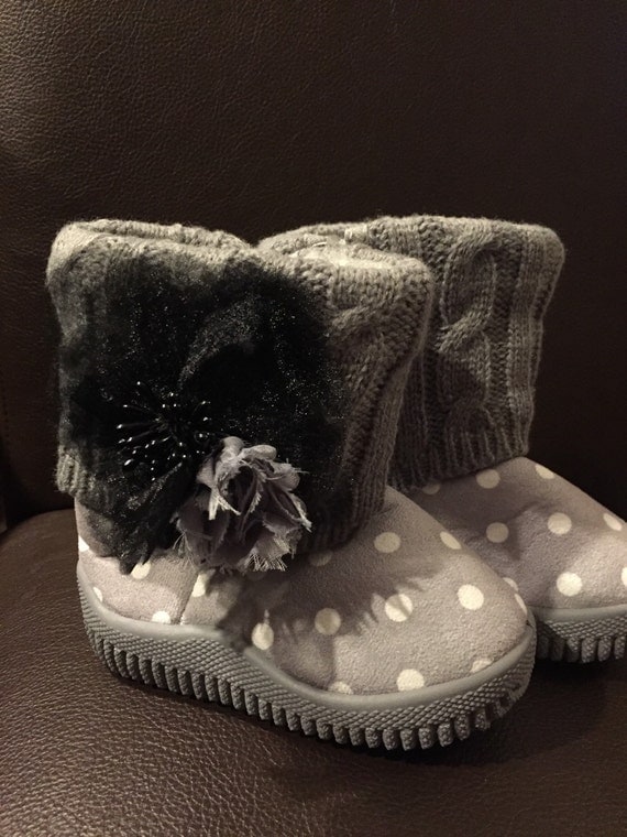 Pretty In Gray Sock Boots Size Toddler 9 by JALIsPlace on Etsy