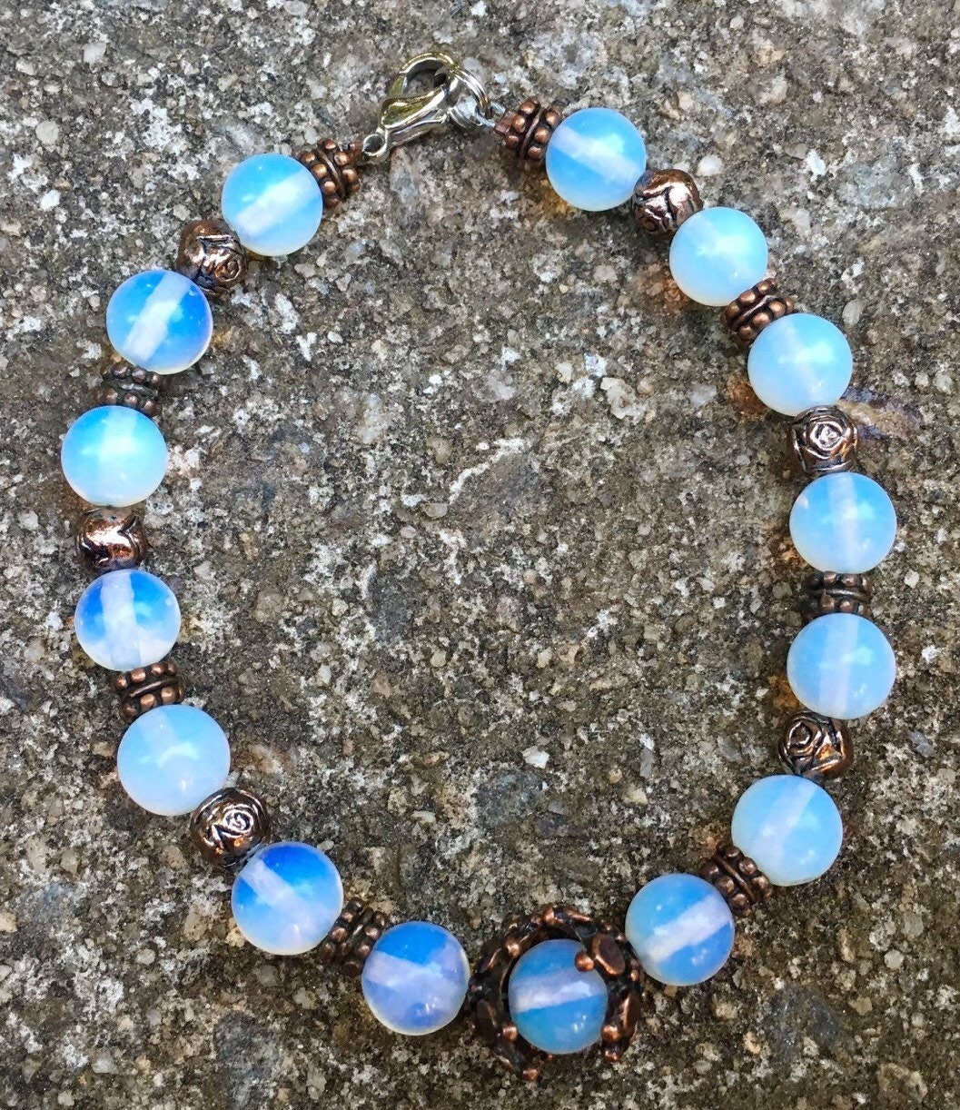 Moonstone Bracelet June Birthstone Handmade Jewelry by PotOfGems