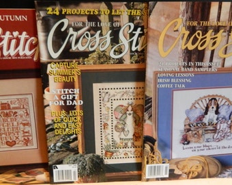 Cross Stitch Magazines - For the Love of Cross Stitch - Vintage Cross Stitch - Leisure Arts Magazine