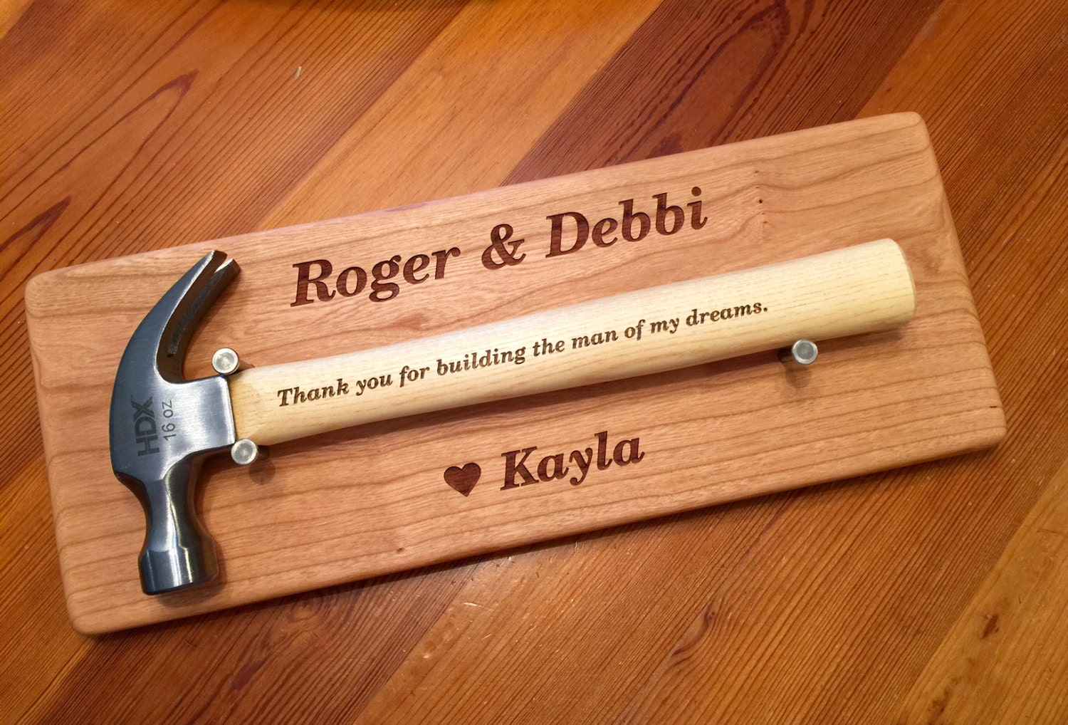 Parents Wedding Gift HAMMER DISPLAY Wall Plaque And 16 ounce
