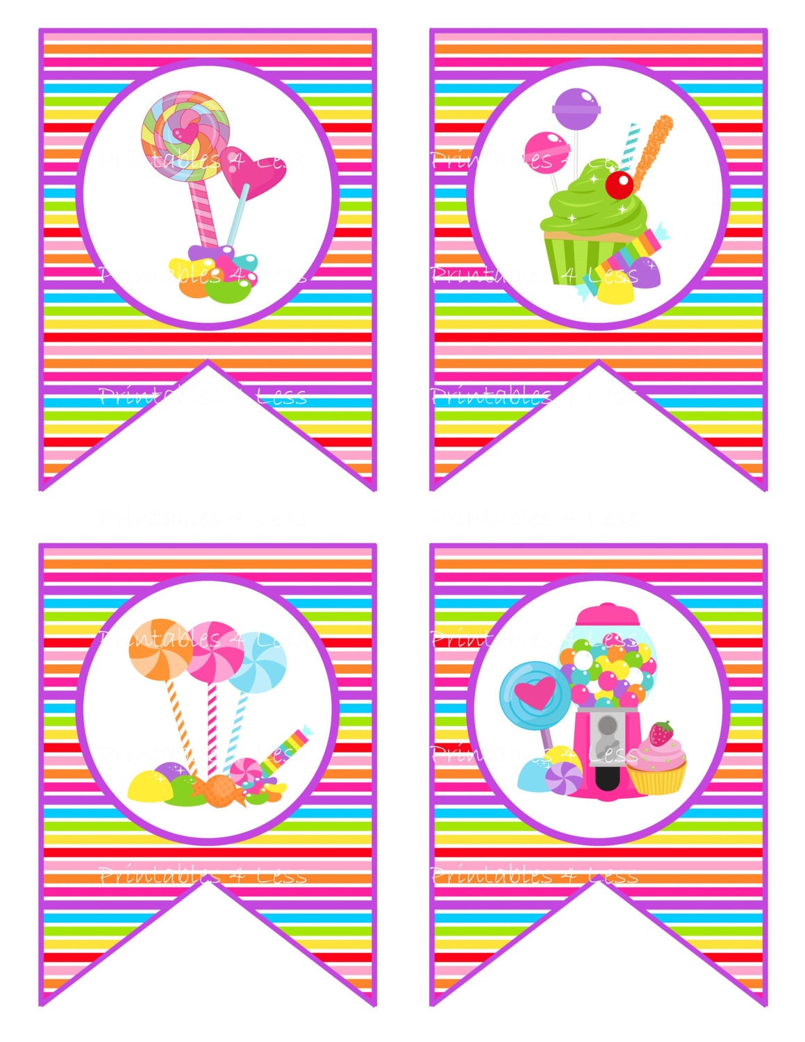 Candyland Banner Candyland Birthday Banner by Printables4Less